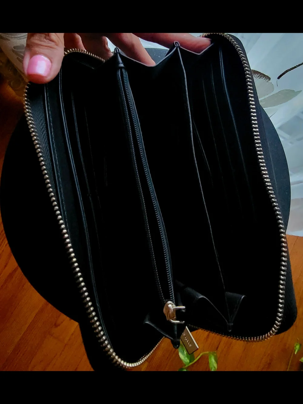 Kate Spade Staci Large Continental Wallet Black Saffiano Leather Zip Around